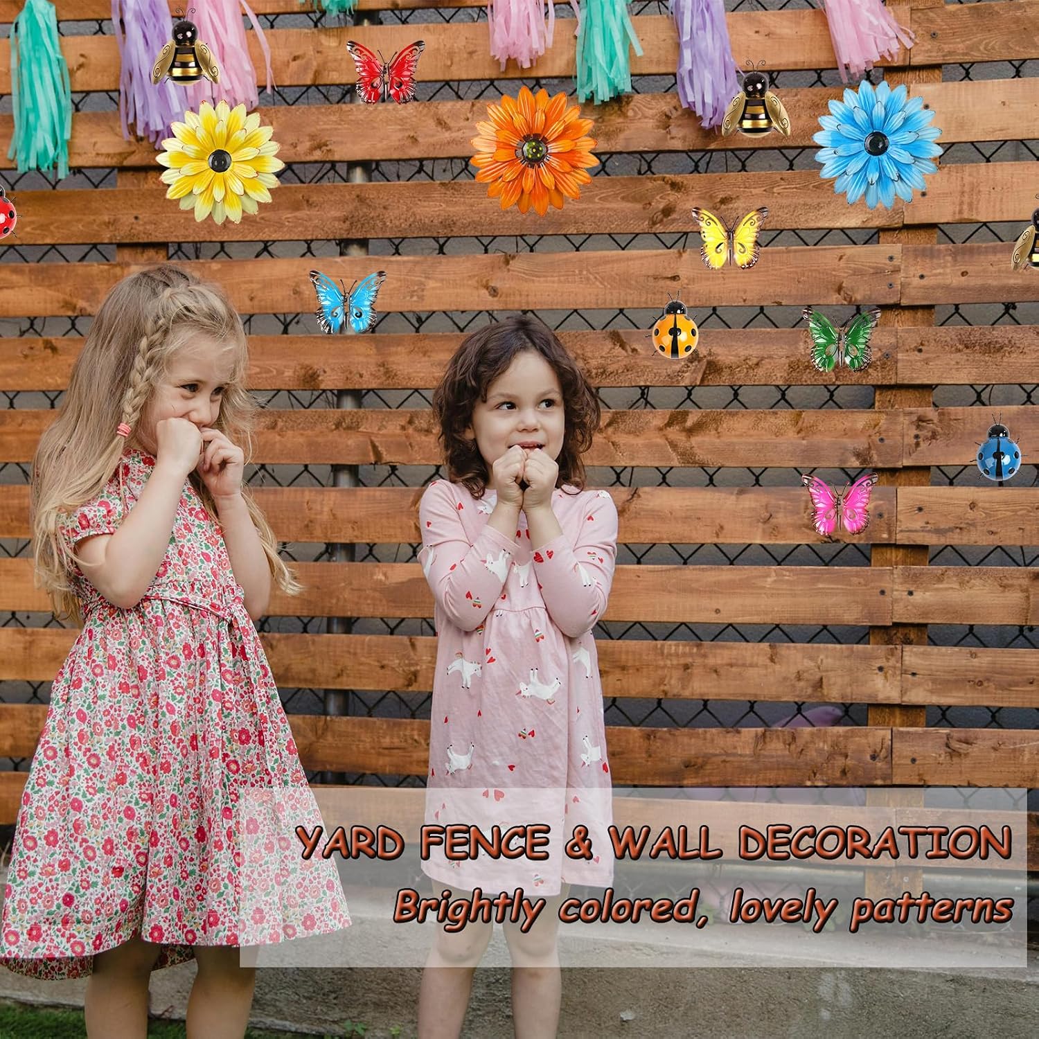 13Pcs Colorful Metal Garden Wall Decor Set
