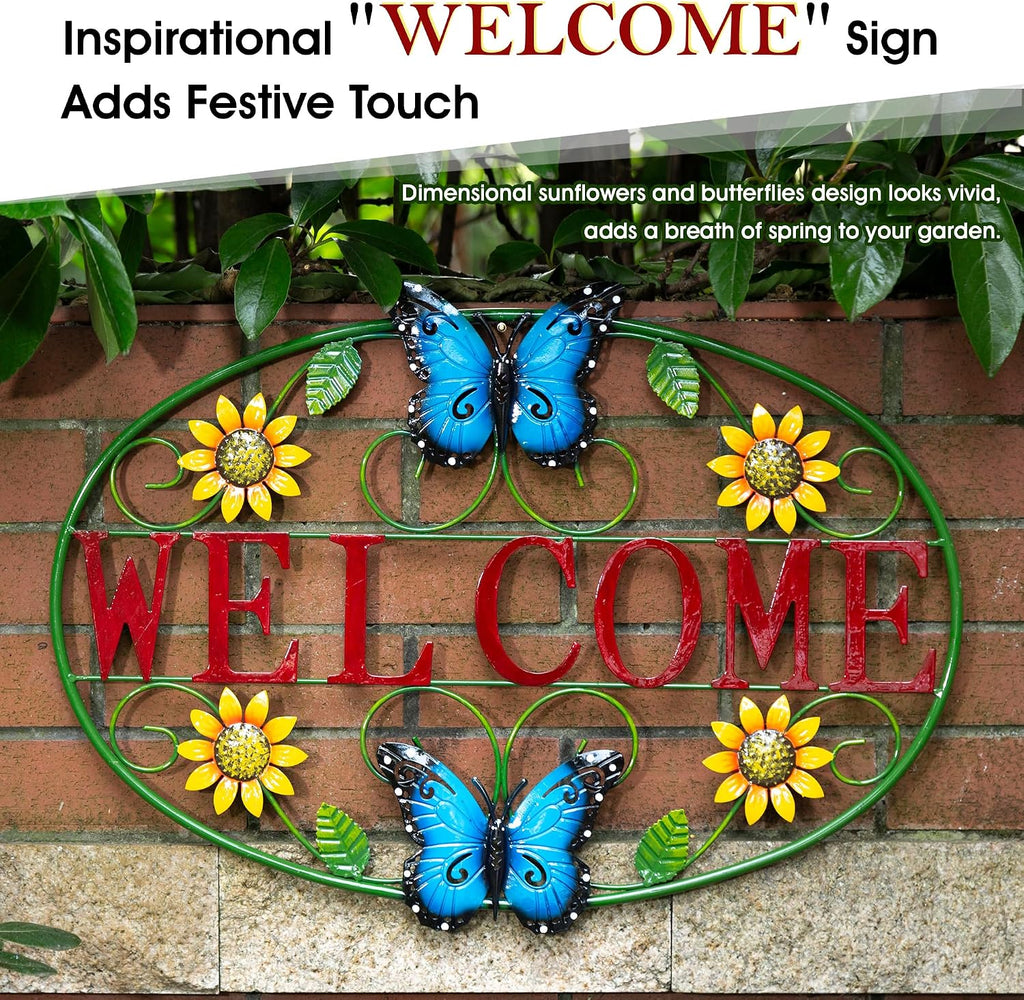 Butterfly Metal Welcome Wall Decor