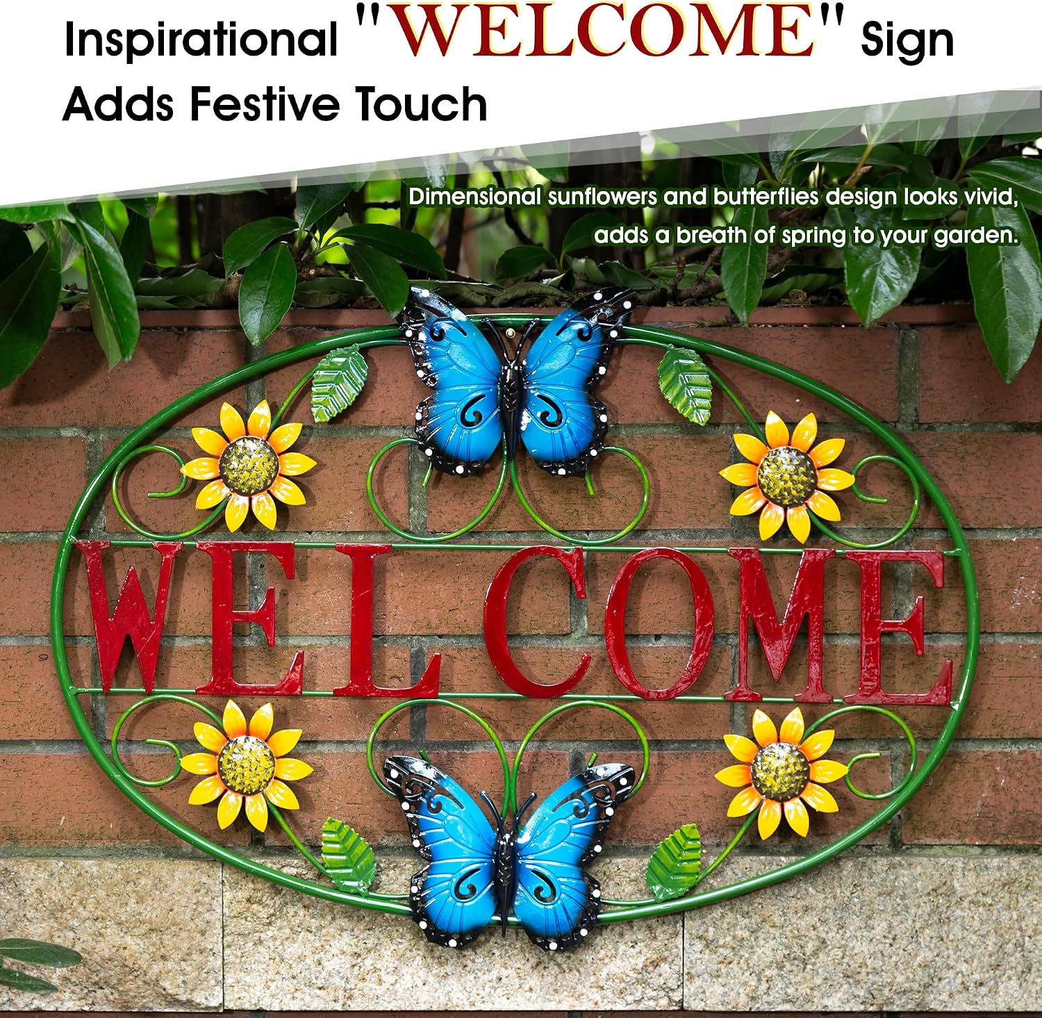 Butterfly Metal Welcome Wall Decor