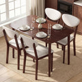 5-Piece Cream Mid-Century Dining Set