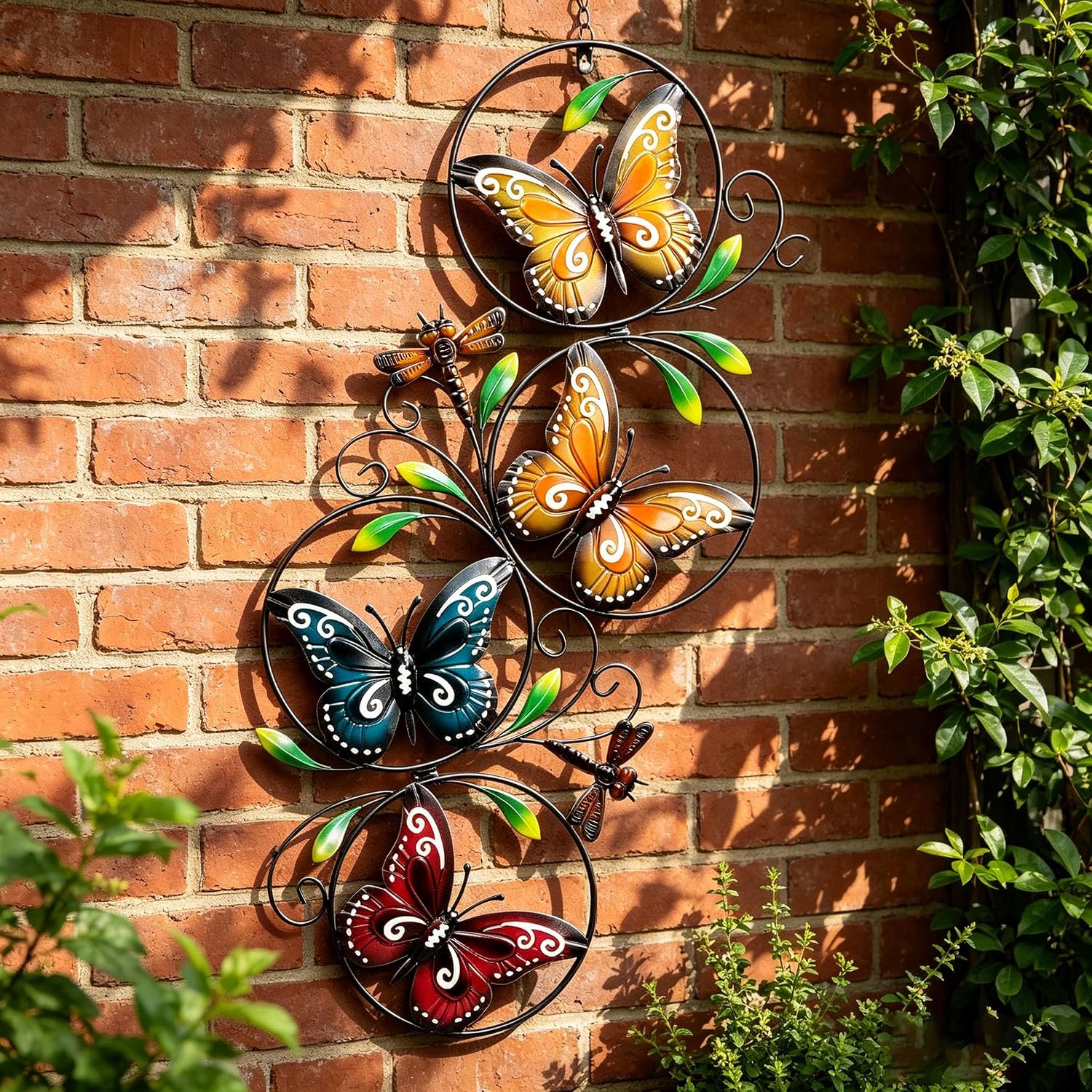 37" Colorful Metal Butterfly Wall Decor