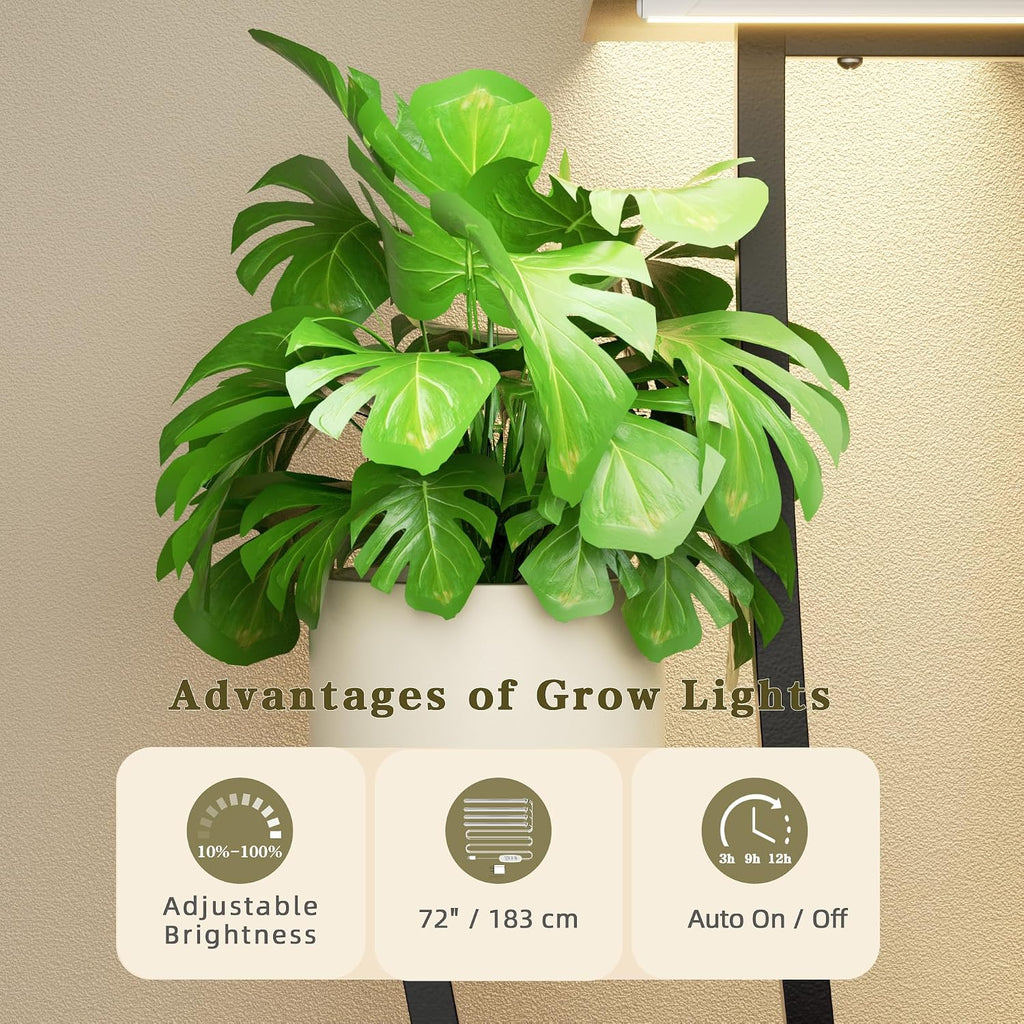 59" 10 Tier Corner Plant Stand with Grow Lights
