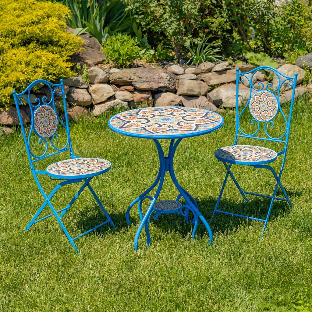 3 Piece Mosaic Patio Bistro Set