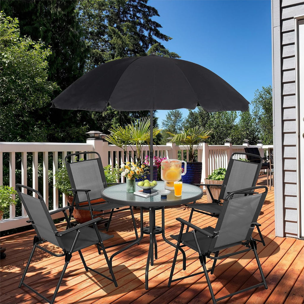 6 Piece Folding Patio Dining Set