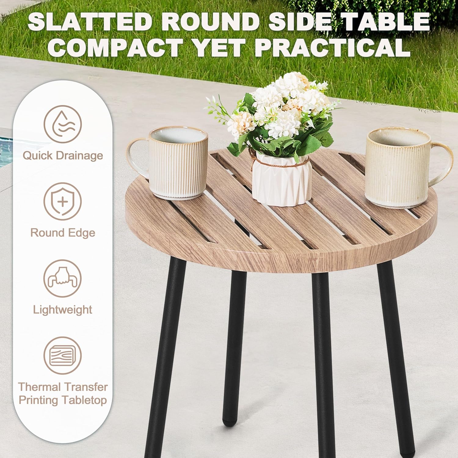 3 Piece Wicker Patio Bistro Set