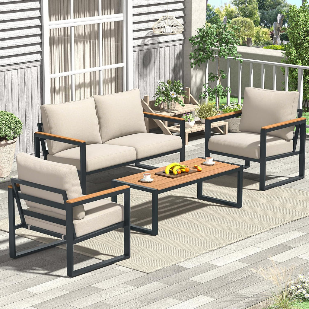 4 Piece Metal Patio Conversation Set