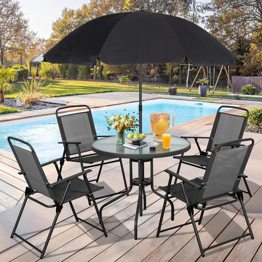 6 Piece Folding Patio Dining Set