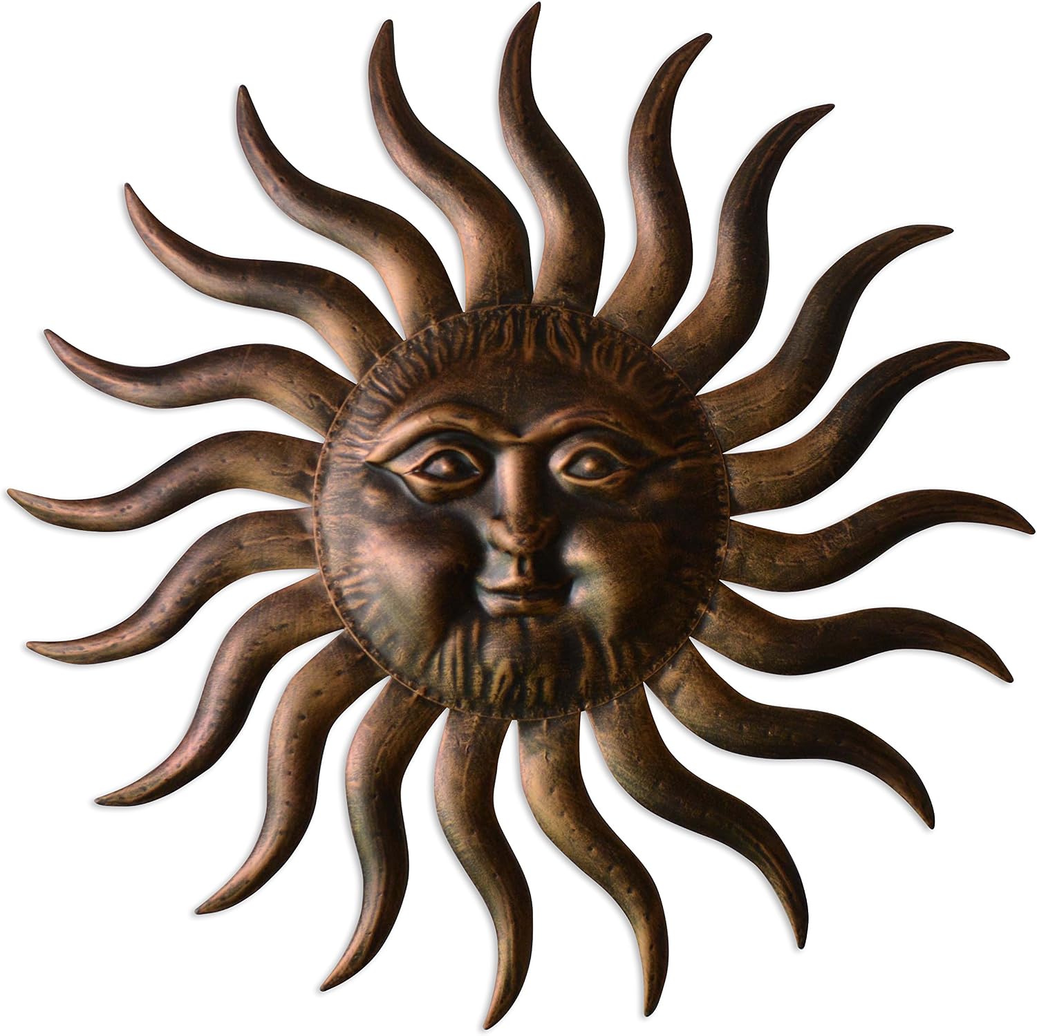 31" Bronze Metal Sun Face Wall Decor